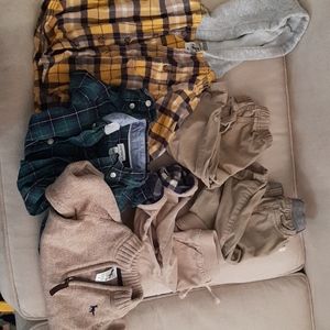 Boys 9 month lot fall khaki plaid